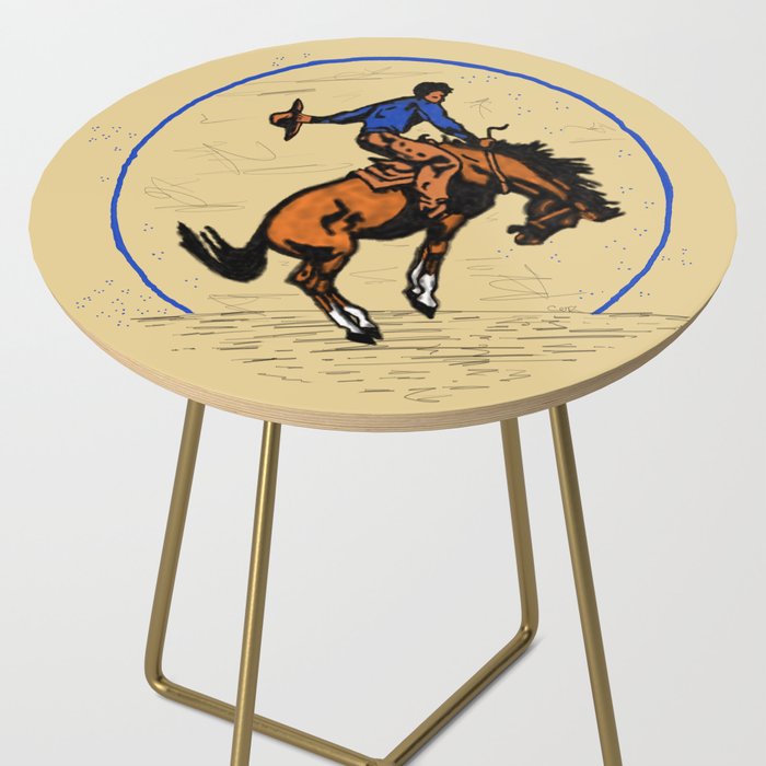 Full Moon Bronc & Cowboy Side Table Gallery Image 2