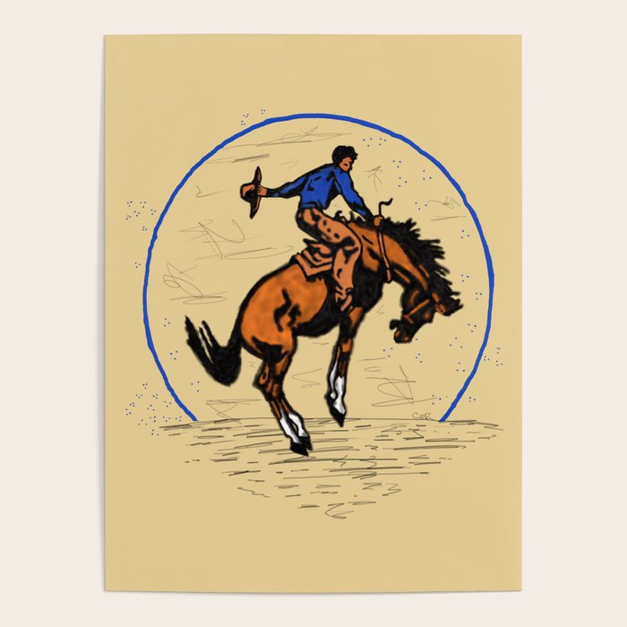 Full Moon Bronc & Cowboy Poster Gallery Image 4