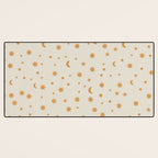 Moon Stars Pattern - Gold Desk Mat Gallery Image 3