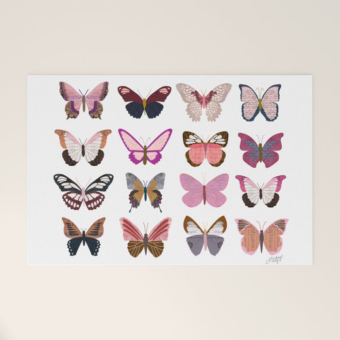 Pink Butterflies Welcome Mat Gallery Image 1