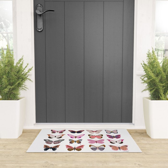 Pink Butterflies Welcome Mat Gallery Image 3