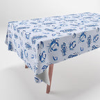 Blue and White Sea Life Tablecloth Gallery Image 1