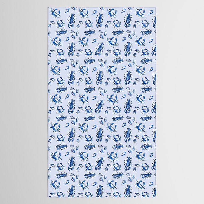Blue and White Sea Life Tablecloth Gallery Image 2