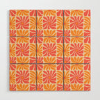 Vintage hippie flower art pattern Wood Wall Art Gallery Image 1