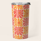Vintage hippie flower art pattern Travel Mug Gallery Image 2