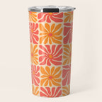 Vintage hippie flower art pattern Travel Mug Gallery Image 1