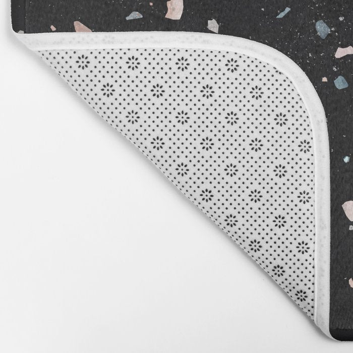 Terrazzo Memphis black galaxy Bath Mat Gallery Image 2