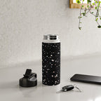Terrazzo Memphis black galaxy Water Bottle Gallery Image 4