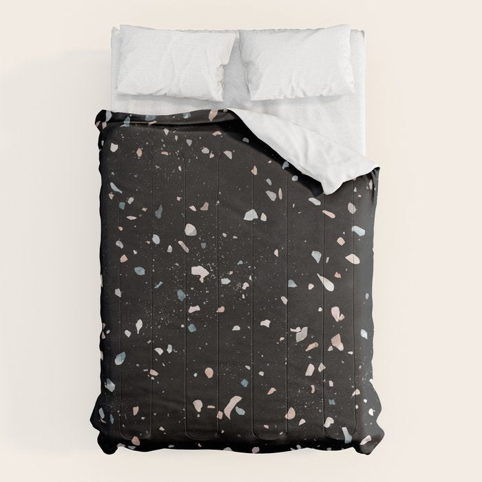 Terrazzo Memphis black galaxy Comforter Gallery Image 6