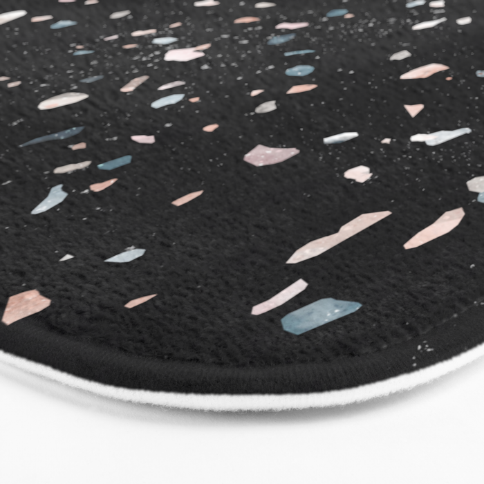 Terrazzo Memphis black galaxy Bath Mat Gallery Image 3