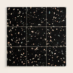 Terrazzo Memphis black galaxy Wood Wall Art Gallery Image 1