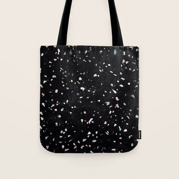 Terrazzo Memphis black galaxy Tote Bag Gallery Image 1