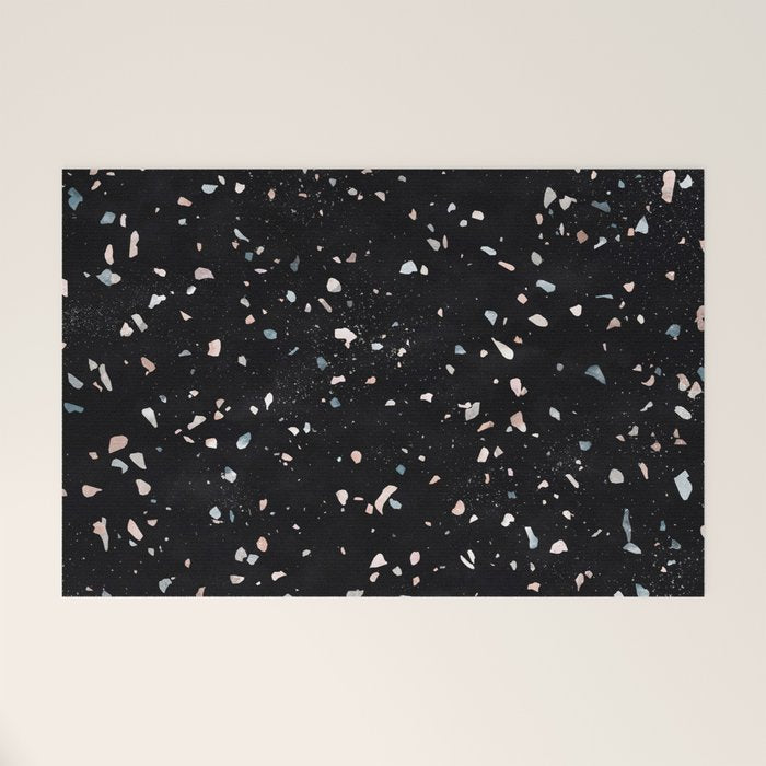 Terrazzo Memphis black galaxy Welcome Mat Gallery Image 1