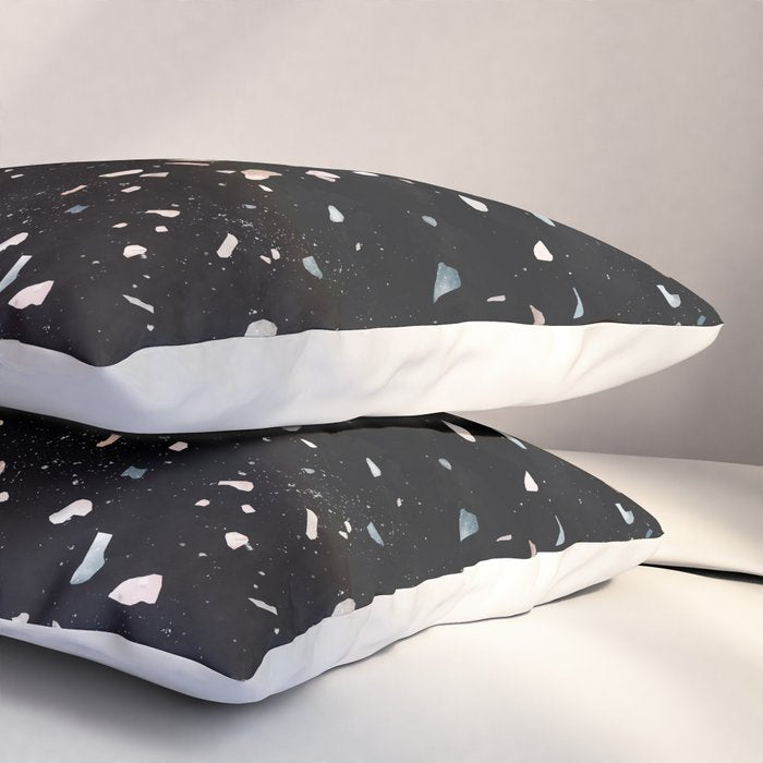 Terrazzo Memphis black galaxy Pillow Sham Gallery Image 3