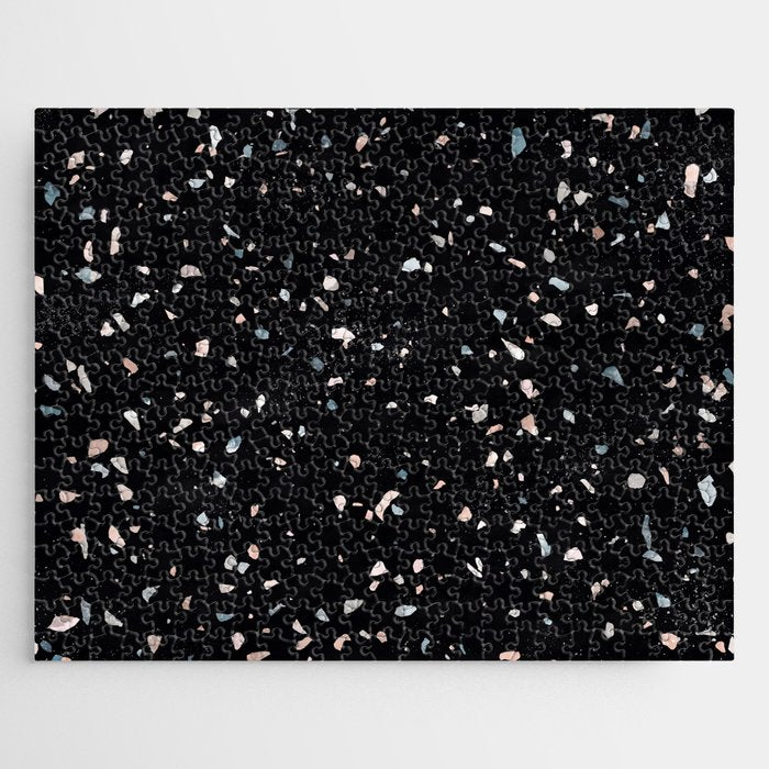 Terrazzo Memphis black galaxy Jigsaw Puzzle Gallery Image 1