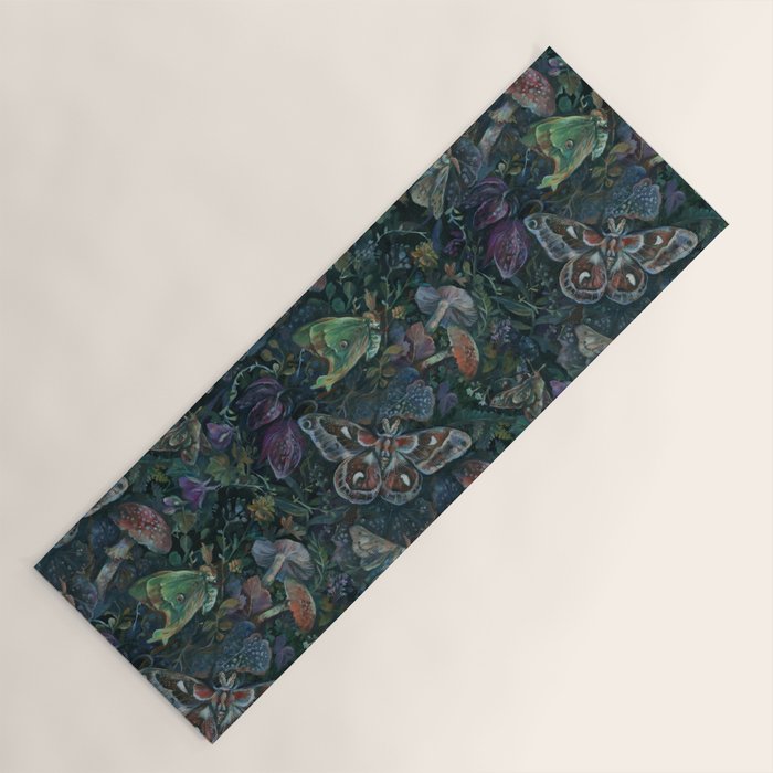 Atlas Moth  Mushroom Night Yoga Mat Gallery Image 1