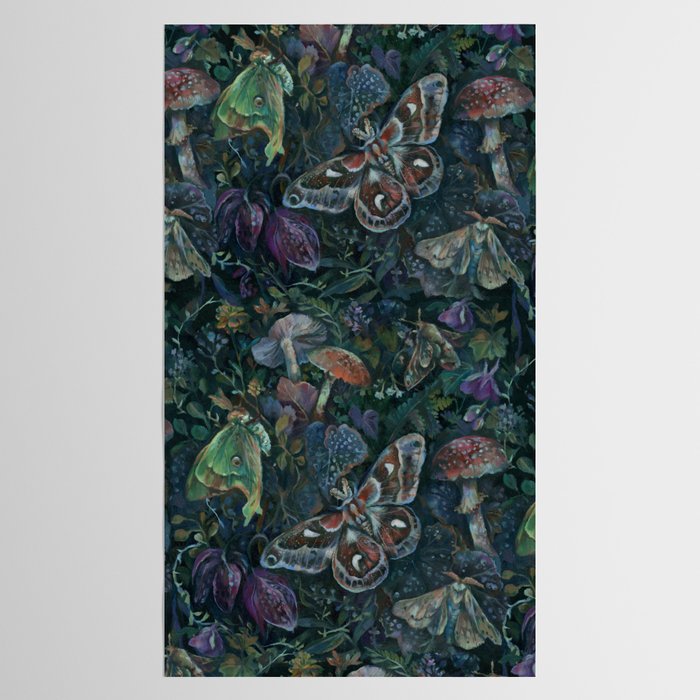 Atlas Moth  Mushroom Night Tablecloth Gallery Image 2