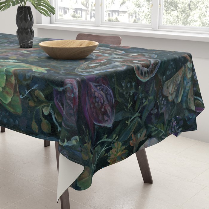 Atlas Moth  Mushroom Night Tablecloth Gallery Image 3