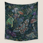 Atlas Moth  Mushroom Night Wall Tapestry Gallery Image 4