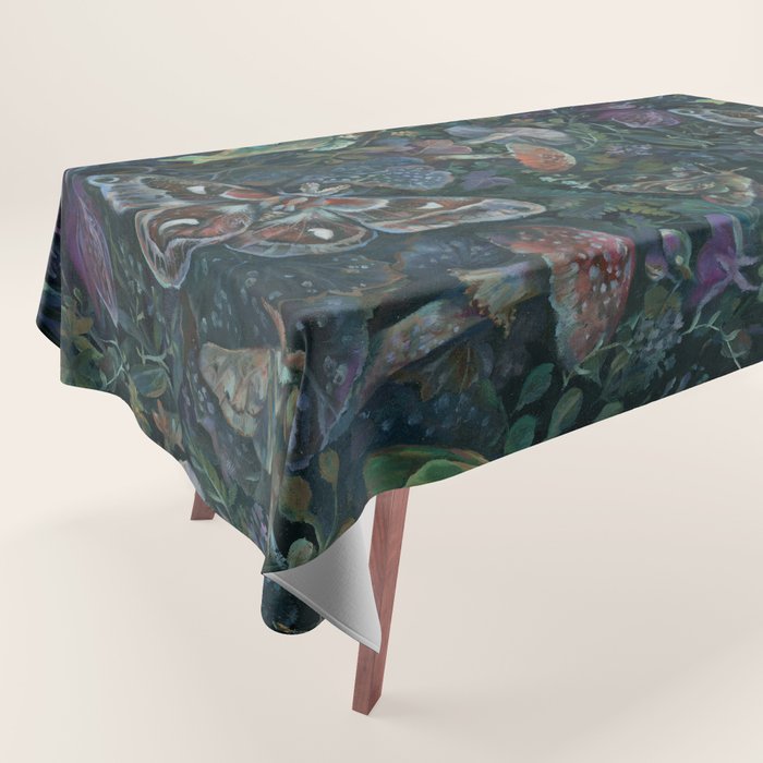 Atlas Moth  Mushroom Night Tablecloth Gallery Image 1