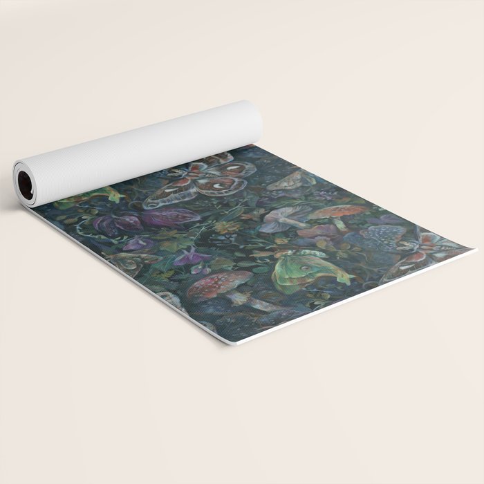 Atlas Moth  Mushroom Night Yoga Mat Gallery Image 2
