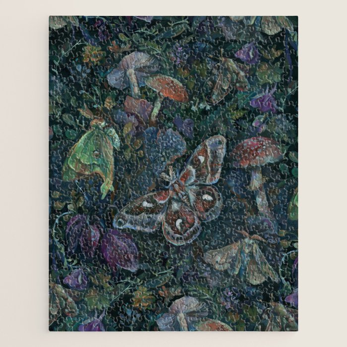 Atlas Moth  Mushroom Night Jigsaw Puzzle Gallery Image 1