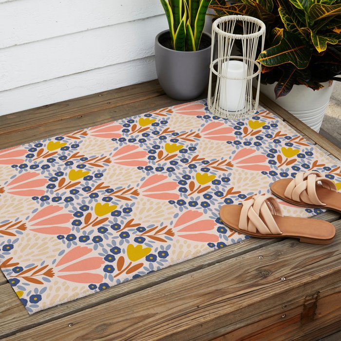 Spring Flower Field  Outdoor Rug Gallery Image 2