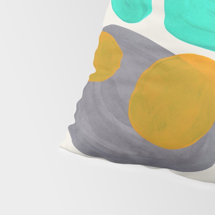 Mid Century Modern Abstract Minimalist Fun Colorful Shapes Marine Green Retro Vintage Fun Shapes Pillow Sham Gallery Image 4