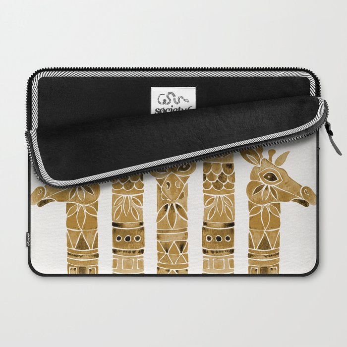 Giraffes - Sepia Palette Laptop Sleeve Gallery Image 2