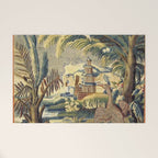Antique 17th Century Flemish Chinoiserie Temple Landscape Tapestry Welcome Mat Gallery Image 1