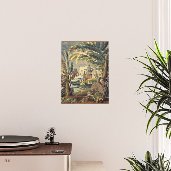 Antique 17th Century Flemish Chinoiserie Temple Landscape Tapestry Poster Gallery Image 2