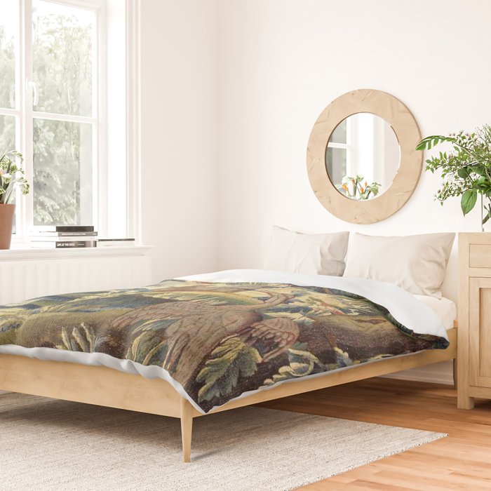 Antique 17th Century Flemish Chinoiserie Temple Landscape Tapestry Duvet Cover Gallery Image 2