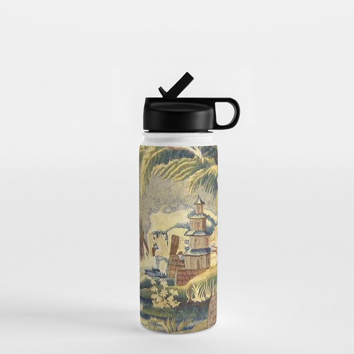 Antique 17th Century Flemish Chinoiserie Temple Landscape Tapestry Water Bottle Gallery Image 1