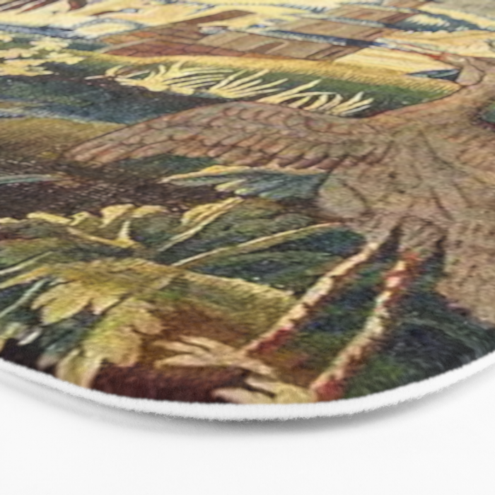 Antique 17th Century Flemish Chinoiserie Temple Landscape Tapestry Bath Mat Gallery Image 3