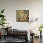 Antique 17th Century Flemish Chinoiserie Temple Landscape Tapestry Wood Wall Art Gallery Image 2