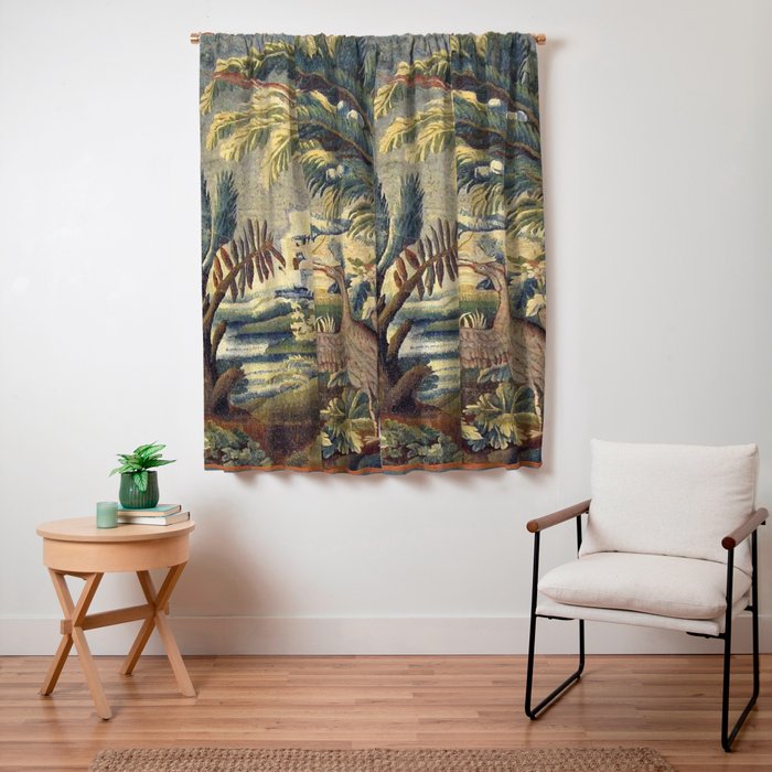 Antique 17th Century Flemish Chinoiserie Temple Landscape Tapestry Window Curtain Gallery Image 3