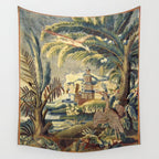 Antique 17th Century Flemish Chinoiserie Temple Landscape Tapestry Wall Tapestry Gallery Image 4
