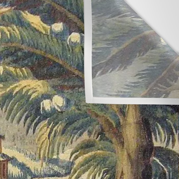 Antique 17th Century Flemish Chinoiserie Temple Landscape Tapestry Wall Tapestry Gallery Image 3