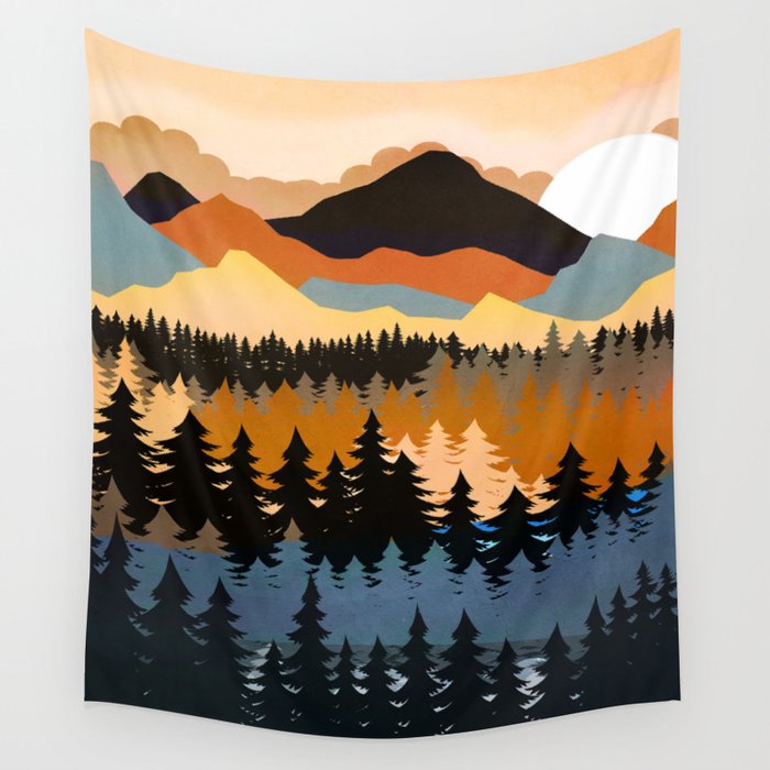 Colors of a Mountain View Wall Tapestry Gallery Image 1