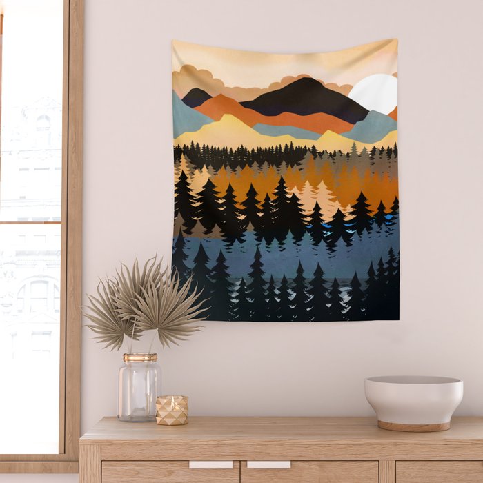 Colors of a Mountain View Wall Tapestry Gallery Image 2