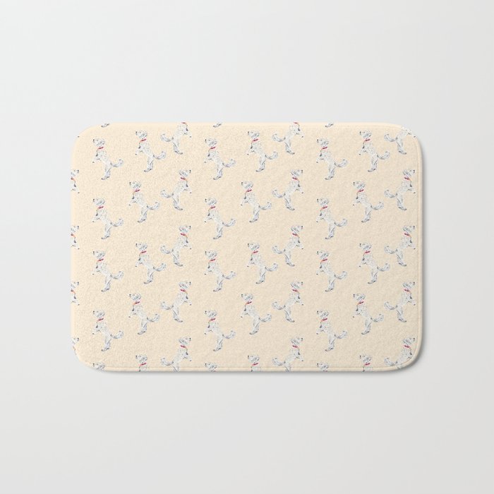 White Poodle  Bath Mat Gallery Image 1