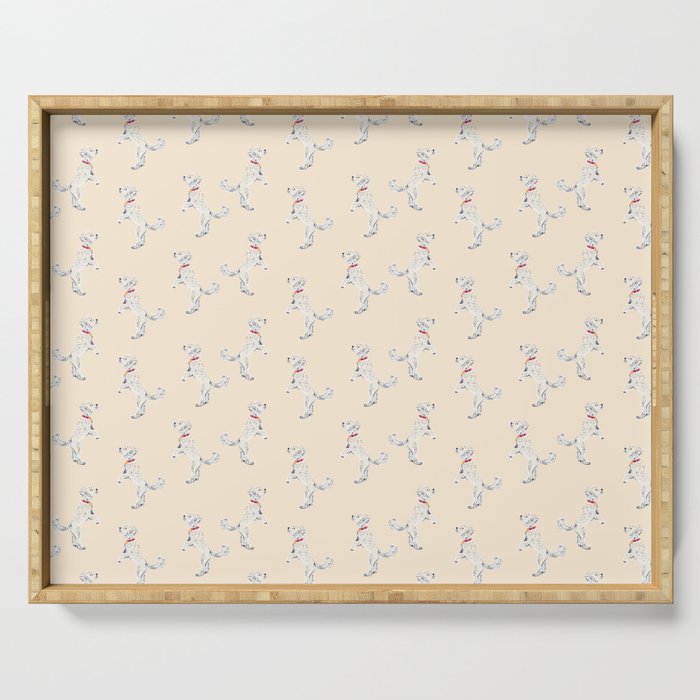 White Poodle  Serving Tray Gallery Image 1