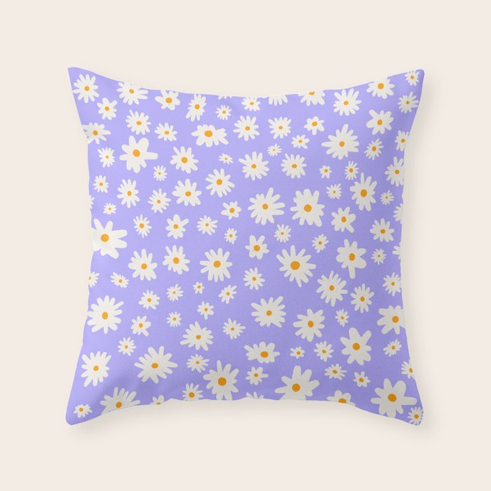 Daisy Pattern Throw Pillow Gallery Image 1
