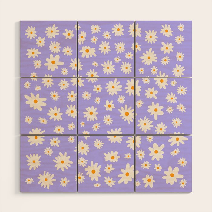 Daisy Pattern Wood Wall Art Gallery Image 1
