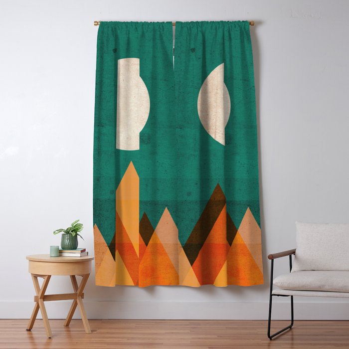 Full moon over Sahara desert Window Curtain Gallery Image 5