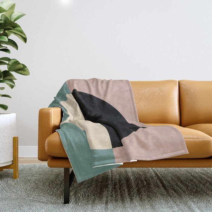 Color Block Abstract XIX Throw Blanket Gallery Image 1