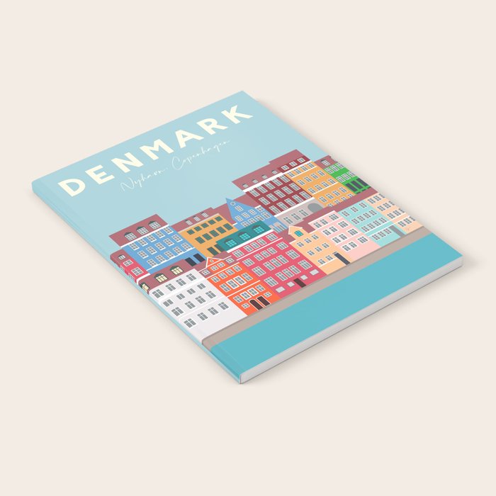 Denmark, Nyhavn, Copenhagen Travel Poster Notebook Gallery Image 2
