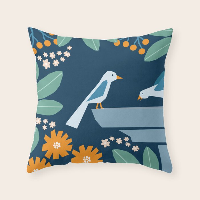 Bird bath  Throw Pillow Gallery Image 6