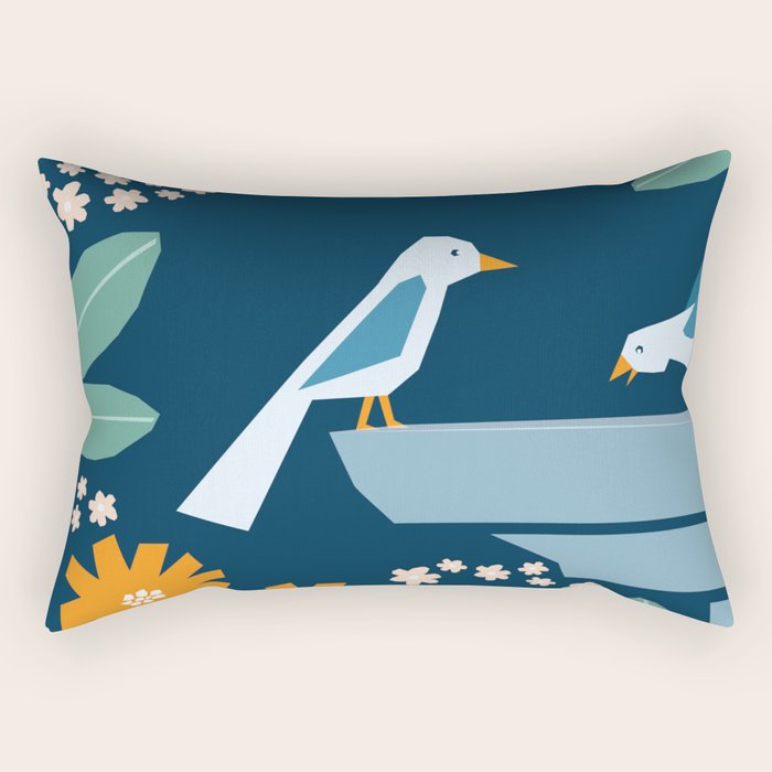 Bird bath  Rectangular Pillow Gallery Image 1