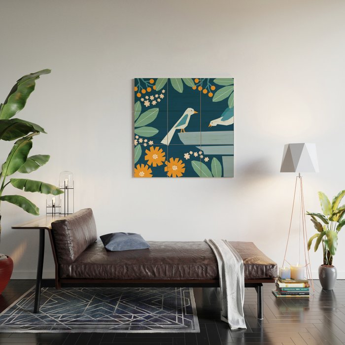 Bird bath  Wood Wall Art Gallery Image 2